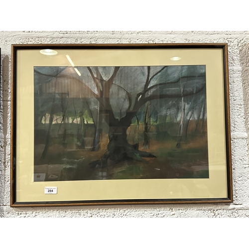 284 - FRAMED ORIGINAL PASTEL DRAWING SIGNED BY M.J.POPPLEWELL