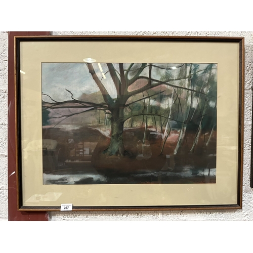 287 - FRAMED ORIGINAL PASTEL DRAWING SIGNED BY M.J.POPPLEWELL