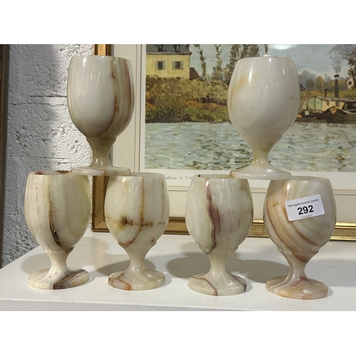 292 - SIX MARBLE ONYX CHALICES