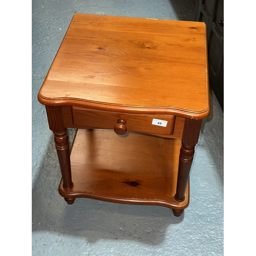 49 - SOLID PINE SINGLE DRAWER NIGHTSTAND