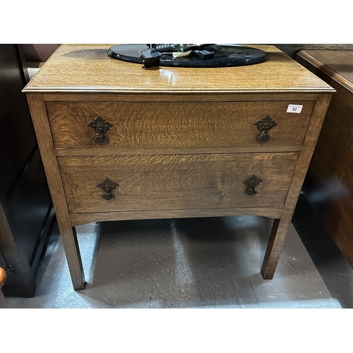 52 - OAK TWO DRAWER CHEST