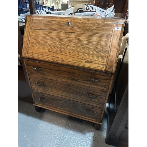 54 - SOLID OAK BUREAU