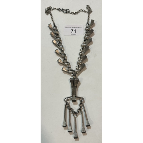 71 - ARTISAN BRUTALIST HORSESHOE NAIL NECKLACE