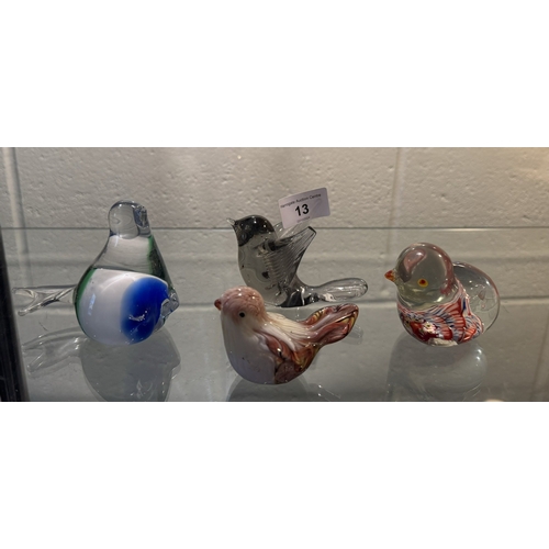 13 - SELECTION OF MURANO GLASS BIRDS