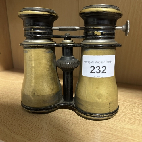 232 - VINTAGE BINOCULARS WITH COMPASS MADE BY MARINE