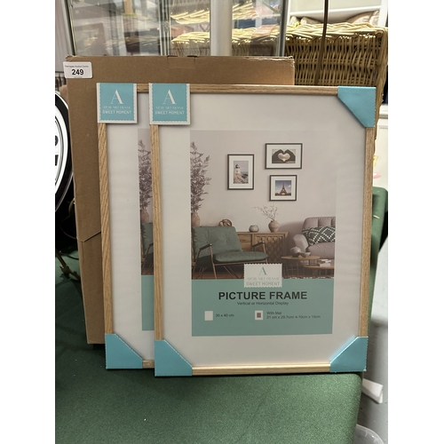 249 - TWO NEW 30x40cm PICTURE FRAMES