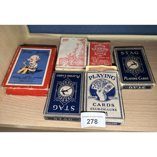 278 - SIX PACKS OF VINTAGE PLAYING CARDS