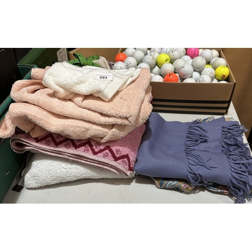 293 - SELECTION OF TOWELS AND FABRIC