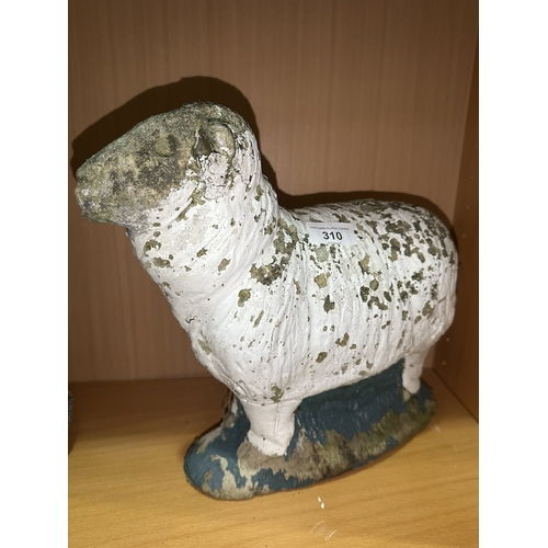 310 - STONE SHEEP STATUE 12” x 12”