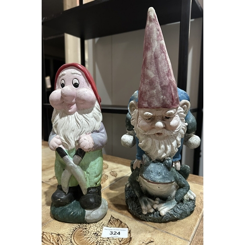 324 - TWO GARDEN GNOMES