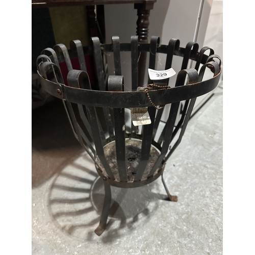 329 - GARDEN BRAZIER IN WROUGHT IRON