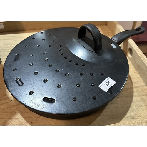 330 - BRAND NEW 12” THREE SECTIONED FRYING PAN WITH LID