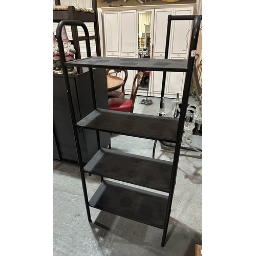 331 - METAL FRAME AND WOODEN SHELF BOOKCASE