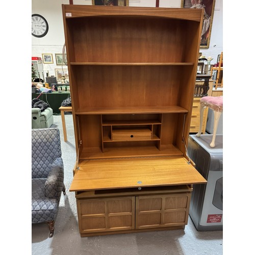 42 - NATHAN TEAK SECRETAIRE BOOKCASE