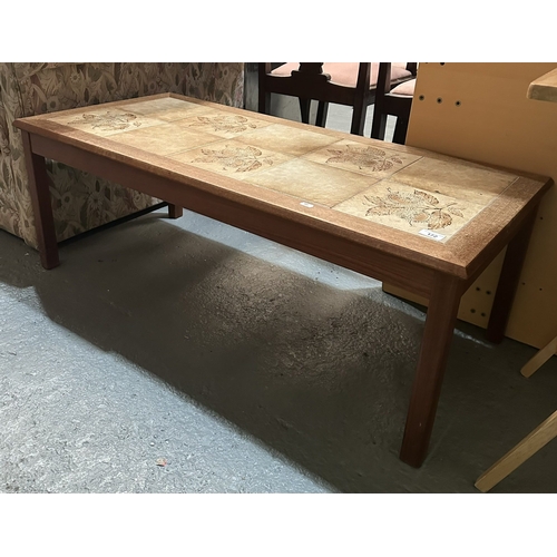 172 - TEAK TILE TOP COFFEE TABLE