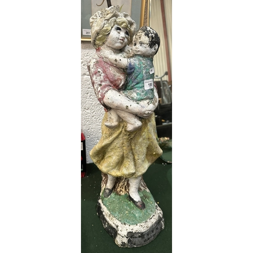 198 - GARDEN STATUE OF MOTHER AND CHILD 26” TALL