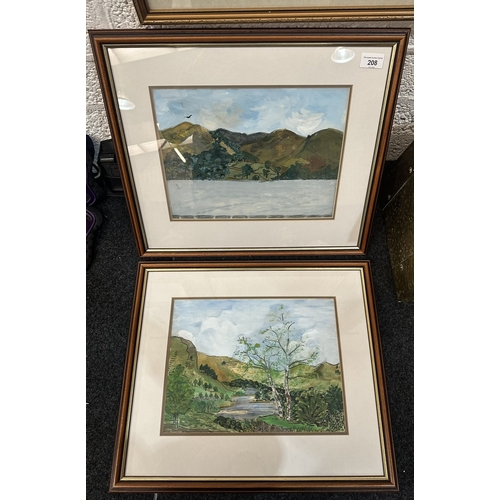 208 - FRAMED PAIR OF SCENIC WATERCOLOURS