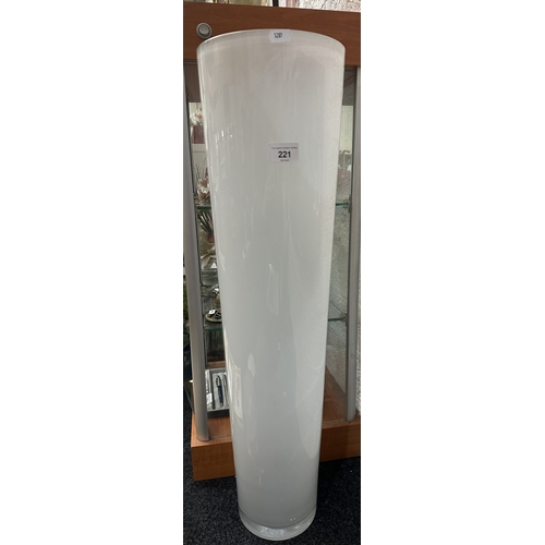 221 - TALL OPAQUE GLASS VASE 30” TALL