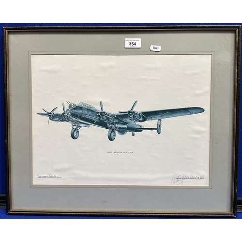 354 - AVRO LANCASTER BOMBER MK 1 R5868 PRINT BY PETER GRIFFIN SIGNED BY ARTIST