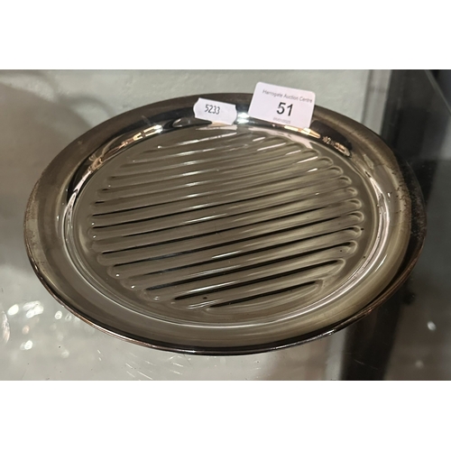 51 - MANCO ENGLISH SILVER PLATED TRAY ON FEET