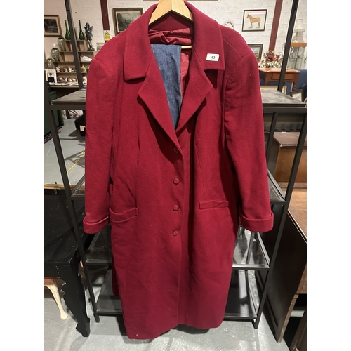 63 - LARGE RED OVERCOAT SIZE XXL