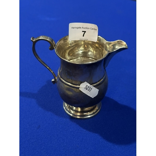 7 - HALLMARKED SOLID SILVER CREAM JUG 128g