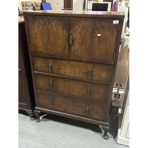 86 - MAHOGANY TALLBOY ON QUEEN ANNE LEGS