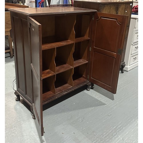 87 - MAHOGANY CABINET WITH PORTIONED INTERIOR