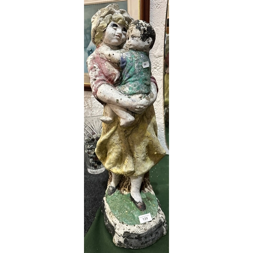 139 - GARDEN STATUE OF MOTHER AND CHILD 26” TALL