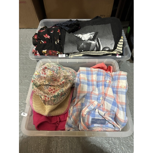 140 - TWO BOXES OF CLOTHING