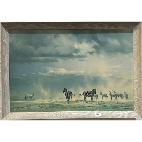 143 - ORIGINAL 1960s PRINT TITLED “STORM OVER AMBOSELI” BY DAVID SHEPHERD