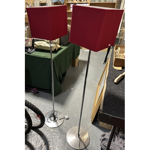 172 - PAIR OF CONTEMPORARY CHROME FLOOR STANDING LAMPS