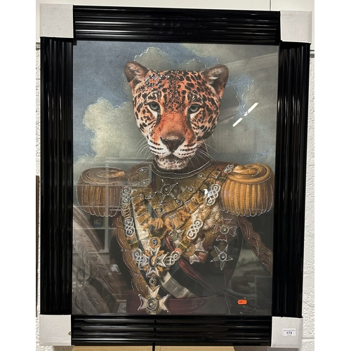 173 - BRAND NEW LARGE LEOPARD ANTHROPOMORPHISM WALL ART PICTURE