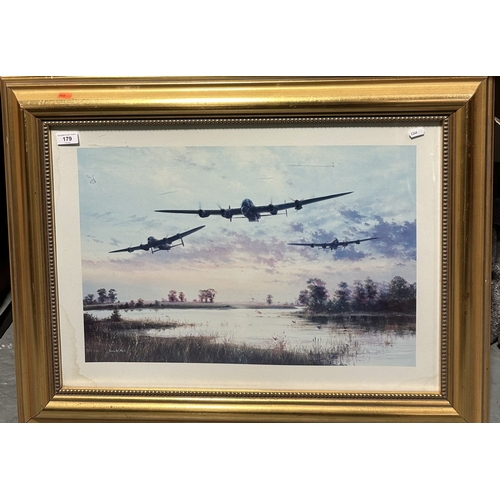 179 - SIMON W ATACK PRINT TITLED “DAM BUSTERS SETTING OFF”