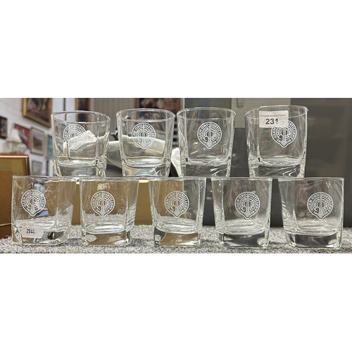 231 - 9 x GLENFORD DISTILLERY WHISKY TUMBLERS