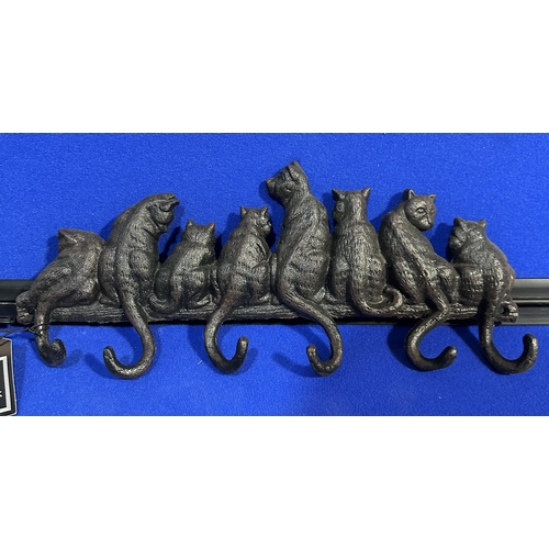 232 - CAST IRON CAT COAT HOOKS