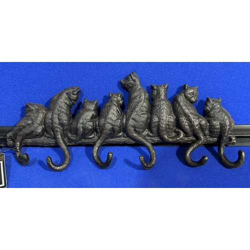 233 - CAST IRON CAT COAT HOOKS