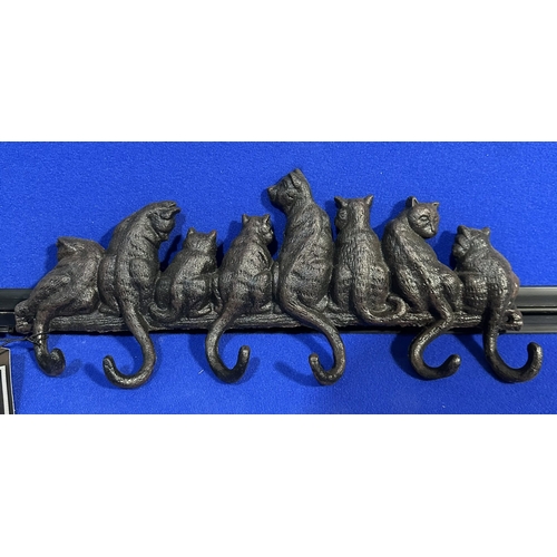 234 - CAST IRON CAT COAT HOOKS