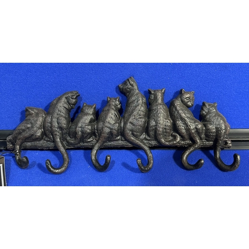 235 - CAST IRON CAT COAT HOOKS