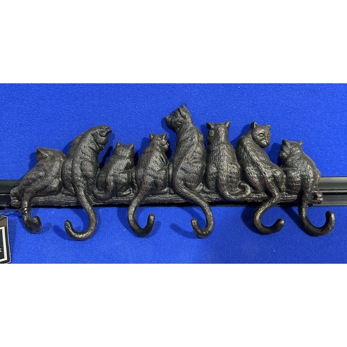 236 - CAST IRON CAT COAT HOOKS