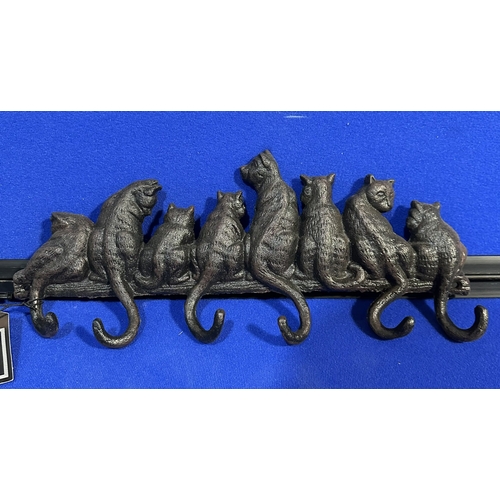 237 - CAST IRON CAT COAT HOOKS