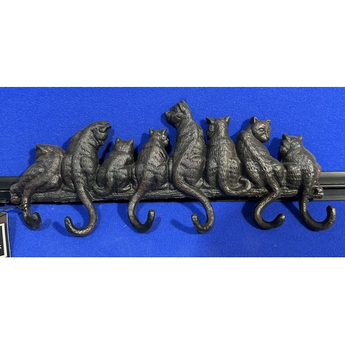 238 - CAST IRON CAT COAT HOOKS