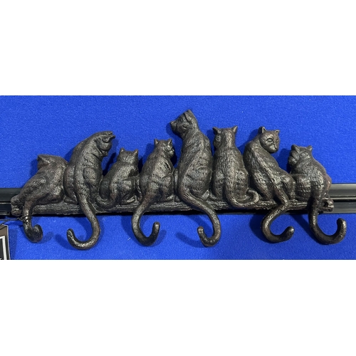 239 - CAST IRON CAT COAT HOOKS