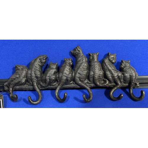 243 - CAST IRON CAT COAT HOOKS