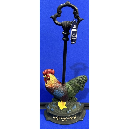 252 - BRAND NEW CAST IRON COCKEREL DOORSTOP