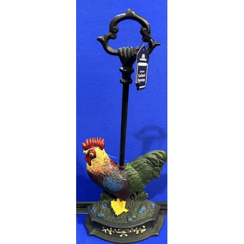 253 - BRAND NEW CAST IRON COCKEREL DOORSTOP