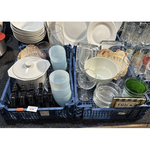 270 - TWO BOXES OF KITCHENWARE