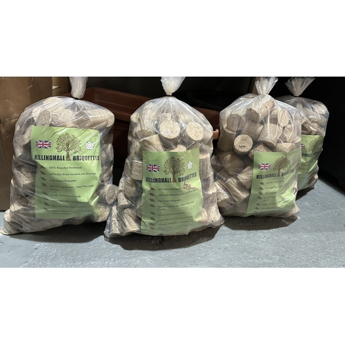 293 - FOUR 15KG BAGS OF HARDWOOD BRIQUETTES