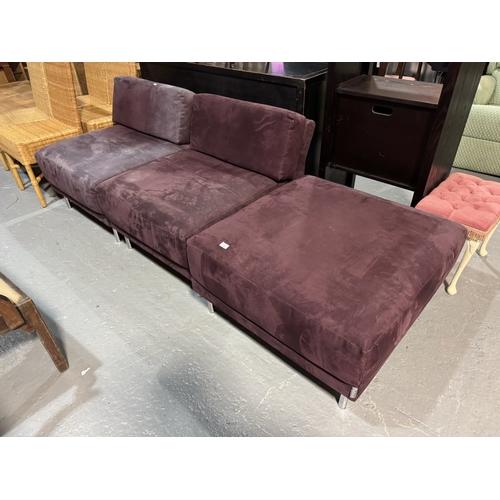 45 - HABITAT TWO SEATER SETTEE WITH POUFFE