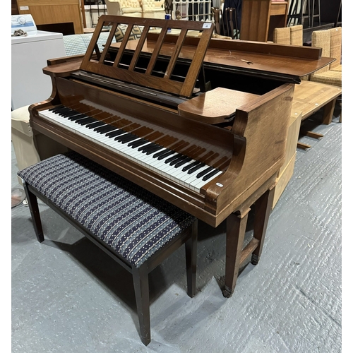 48 - MAHOGANY BABY GRAND PIANO MADE BY CARL HUMMLER